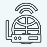 Icon Internet Receiver. related to Satellite symbol. line style. simple design editable. simple illustration vector