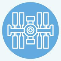 Icon Space Station. related to Satellite symbol. blue eyes style. simple design editable. simple illustration vector