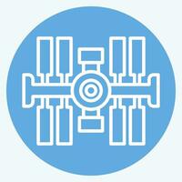 Icon Space Station. related to Satellite symbol. blue eyes style. simple design editable. simple illustration vector