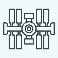Icon Space Station. related to Satellite symbol. line style. simple design editable. simple illustration vector