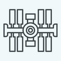 Icon Space Station. related to Satellite symbol. line style. simple design editable. simple illustration vector