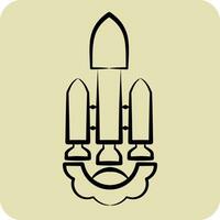 Icon Launch Vehicle. related to Satellite symbol. hand drawn style. simple design editable. simple illustration vector