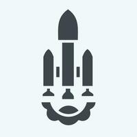 Icon Launch Vehicle. related to Satellite symbol. glyph style. simple design editable. simple illustration vector