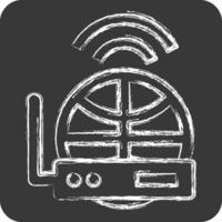 Icon Internet Receiver. related to Satellite symbol. chalk Style. simple design editable. simple illustration vector