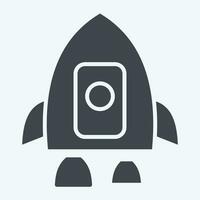 Icon Human Spacecraft. related to Satellite symbol. glyph style. simple design editable. simple illustration vector