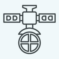 Icon Military Satellite. related to Satellite symbol. line style. simple design editable. simple illustration vector