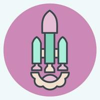 Icon Launch Vehicle. related to Satellite symbol. color mate style. simple design editable. simple illustration vector