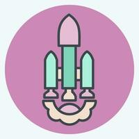 Icon Launch Vehicle. related to Satellite symbol. color mate style. simple design editable. simple illustration vector