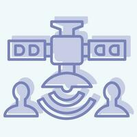 Icon Communications Satellite. related to Satellite symbol. two tone style. simple design editable. simple illustration vector