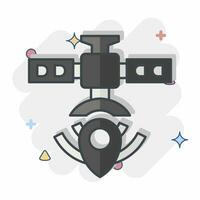 Icon Satellite Navigation. related to Satellite symbol. comic style. simple design editable. simple illustration vector