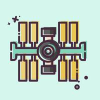 Icon Space Station. related to Satellite symbol. MBE style. simple design editable. simple illustration vector