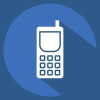 Icon Satellite Phone. related to Satellite symbol. long shadow style. simple design editable. simple illustration vector