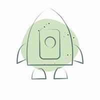 Icon Human Spacecraft. related to Satellite symbol. Color Spot Style. simple design editable. simple illustration vector