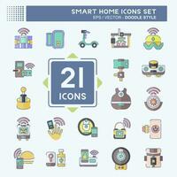 Icon Set Smart Home. related to Technology symbol. doodle style. simple design editable. simple illustration vector