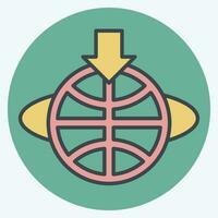 Icon Geostationary Orbit. related to Satellite symbol. color mate style. simple design editable. simple illustration vector