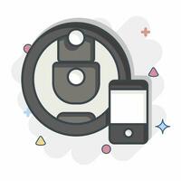 Icon Robotic Vacuum Cleaner. related to Smart Home symbol. comic style. simple design editable. simple illustration vector