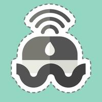 Sticker line cut Flood Sensor. related to Smart Home symbol. simple design editable. simple illustration vector