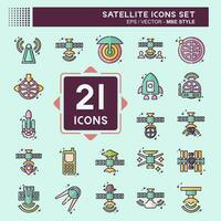 Icon Set Satellite. related to Space symbol. MBE style. simple design editable. simple illustration vector