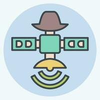Icon Spy Satellite. related to Satellite symbol. color mate style. simple design editable. simple illustration vector