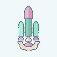 Icon Launch Vehicle. related to Satellite symbol. doodle style. simple design editable. simple illustration vector