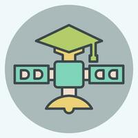 Icon Scientific Satellite. related to Satellite symbol. color mate style. simple design editable. simple illustration vector