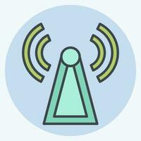 Icon Antenna Tower. related to Satellite symbol. color mate style. simple design editable. simple illustration vector