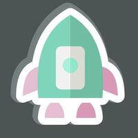 Sticker Human Spacecraft. related to Satellite symbol. simple design editable. simple illustration vector