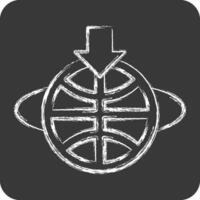 Icon Geostationary Orbit. related to Satellite symbol. chalk Style. simple design editable. simple illustration vector