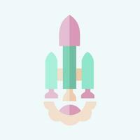 Icon Launch Vehicle. related to Satellite symbol. flat style. simple design editable. simple illustration vector