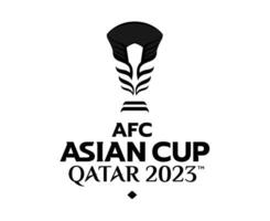 AFC Asian Cup Qatar 2023 Symbol Black Design Asia Football vector