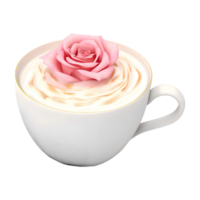 AI generated Cream in a Cup with Flowers on Transparent background - Ai Generated png