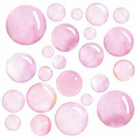 Watercolor soap bubbles. Vector pattern