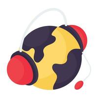 moderno diseño icono de global escuchando vector
