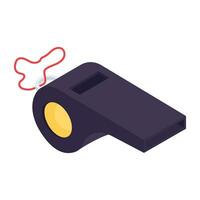 A shrill sound icon, isometric design of whistle vector