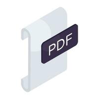 A colored design icon of pdf file vector