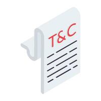 An icon design of terms and conditions vector