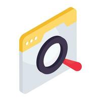 Conceptual isometric design icon of search website vector