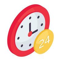 Creative design icon of round the clock vector