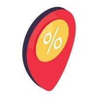 Perfect design icon of discount location vector