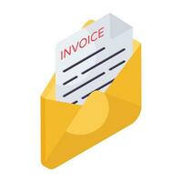 An icon design of invoice mail vector