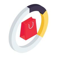 Editable design icon of shopping analytics vector