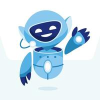 Charming vector illustration of a friendly robot character, perfect for technology, AI, and futuristic concept designs