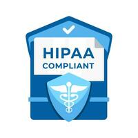 HIPAA compliant badge, symbolizing adherence to health information privacy and security standards in healthcare vector