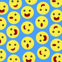 Funny smiles pattern vector