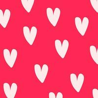 White hearts on pink background vector