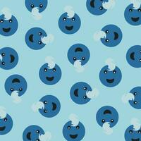 Cartoon smiles with different characters pattern vector