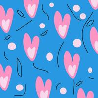 Hand drawn heart pattern vector