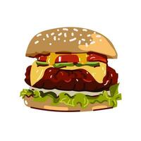 Delicious burger vector