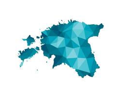 vector aislado ilustración icono con simplificado azul silueta de Estonia mapa. poligonal geométrico estilo, triangular formas blanco antecedentes.