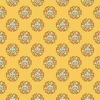 Groovy Funny Geometric Flower vector colored seamless pattern